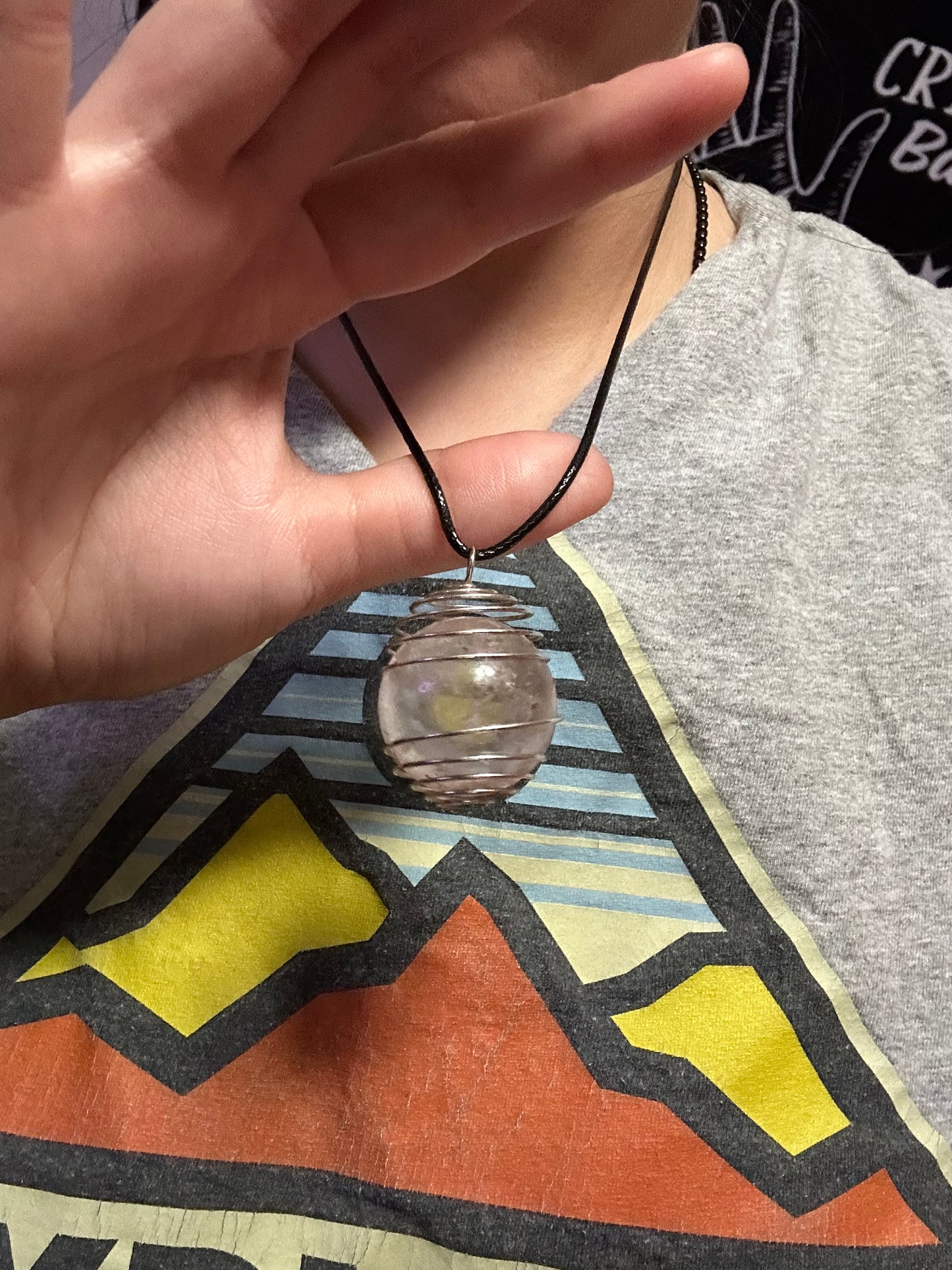 Large Divination Quartz Scrying necklace