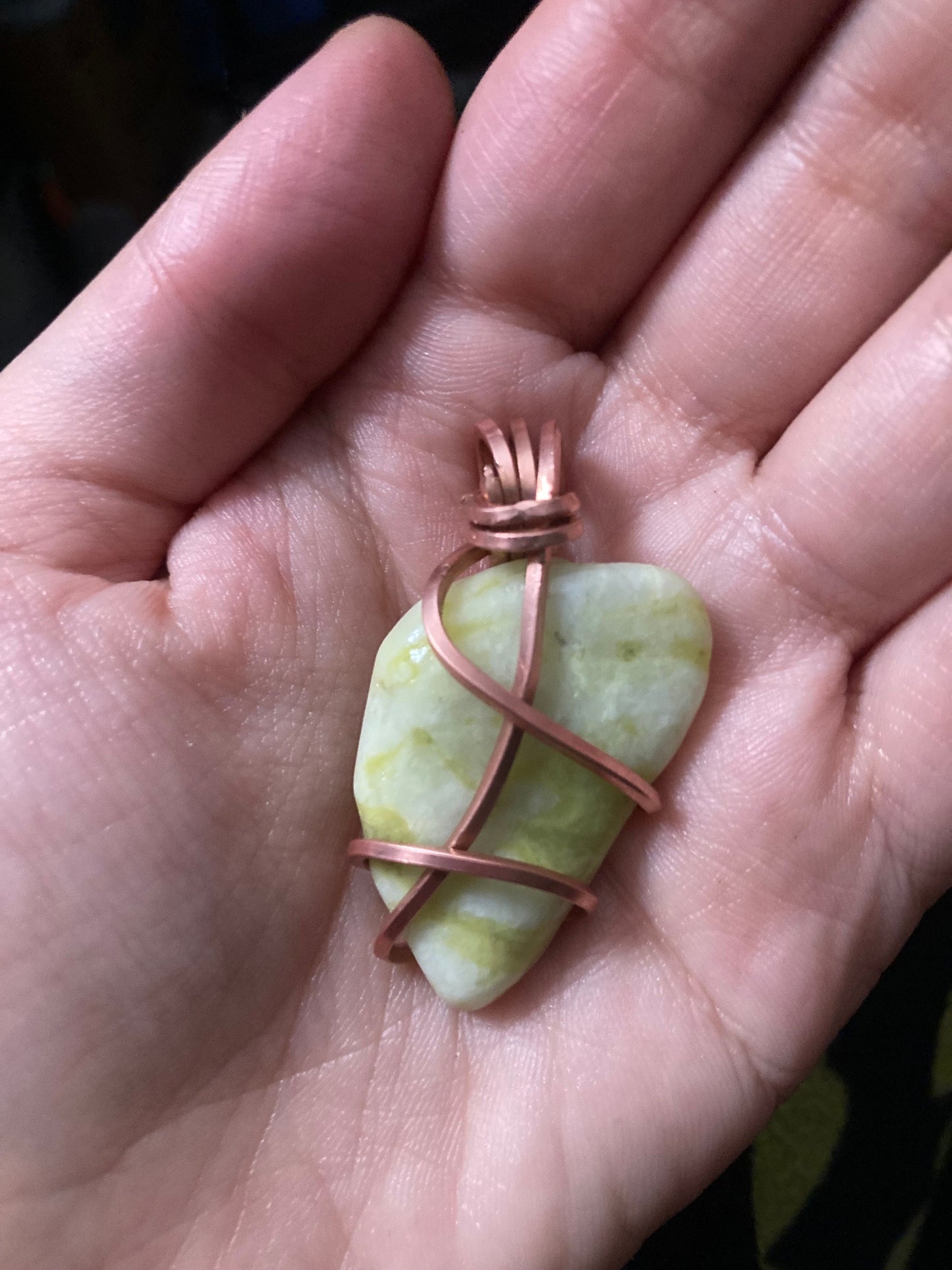 Wire Wrapped Serpentine Necklace