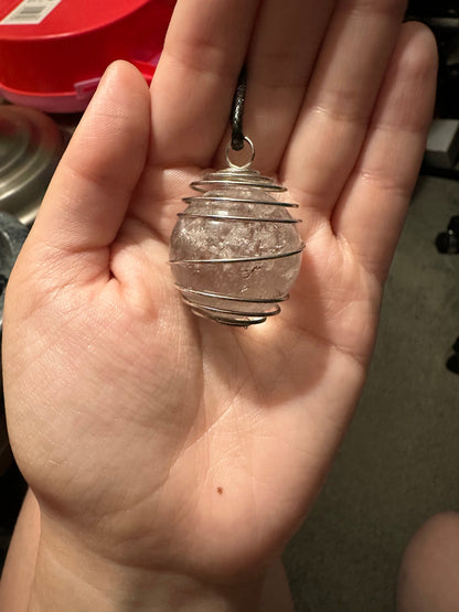 Large Divination Quartz Scrying necklace