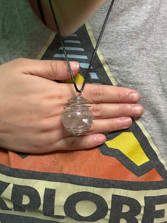 Large Divination Quartz Scrying necklace