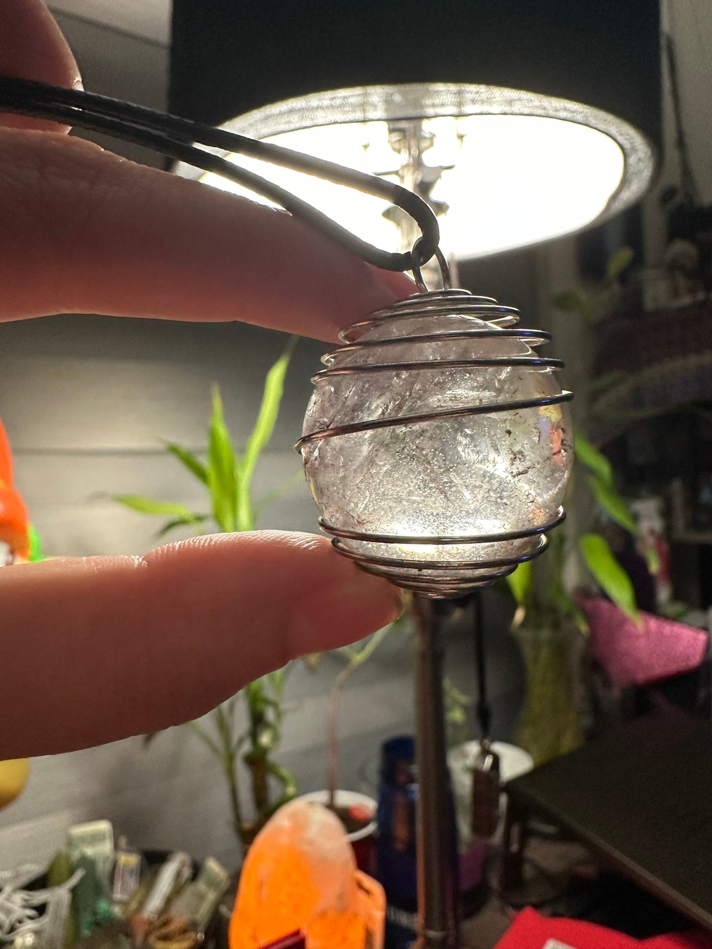 Large Divination Quartz Scrying necklace