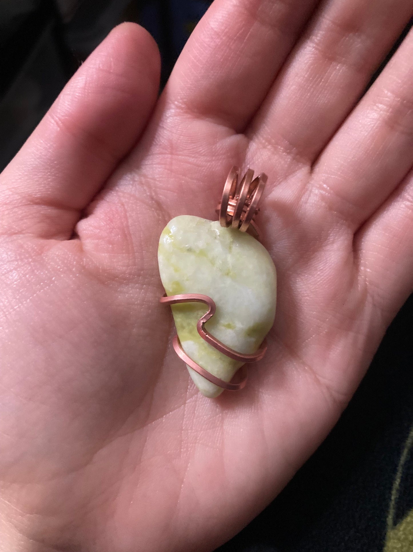 Wire Wrapped Serpentine Necklace
