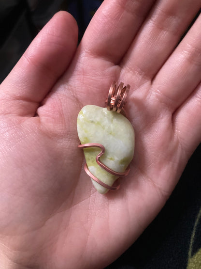 Wire Wrapped Serpentine Necklace