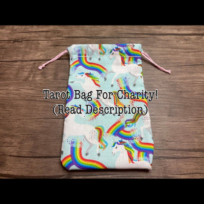 Handmade Cotton Tarot Bag (For Charity #2 Unicorns)