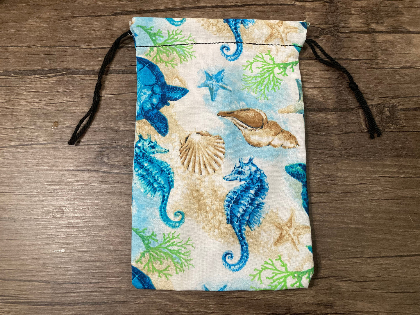 Handmade Cotton Tarot Bag | Seahorses